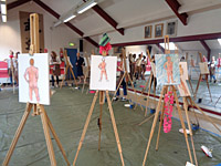 Workshop naaktmodel schilderen tijdens vrijgezellenfeest in Leuven, België