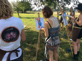 workshop schilderen op doek voor bedrijven in België