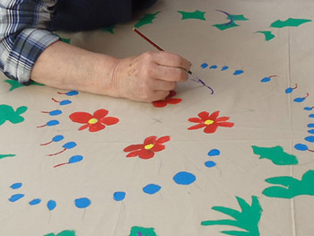 Workshop schilderen op t-shirt met textielverf op lokatie in België