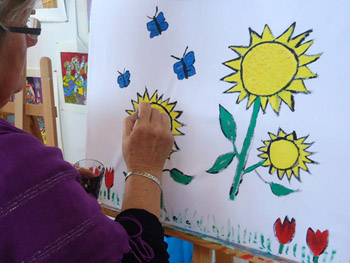 Workshop schilderen op t-shirt met textielverf op lokatie in België